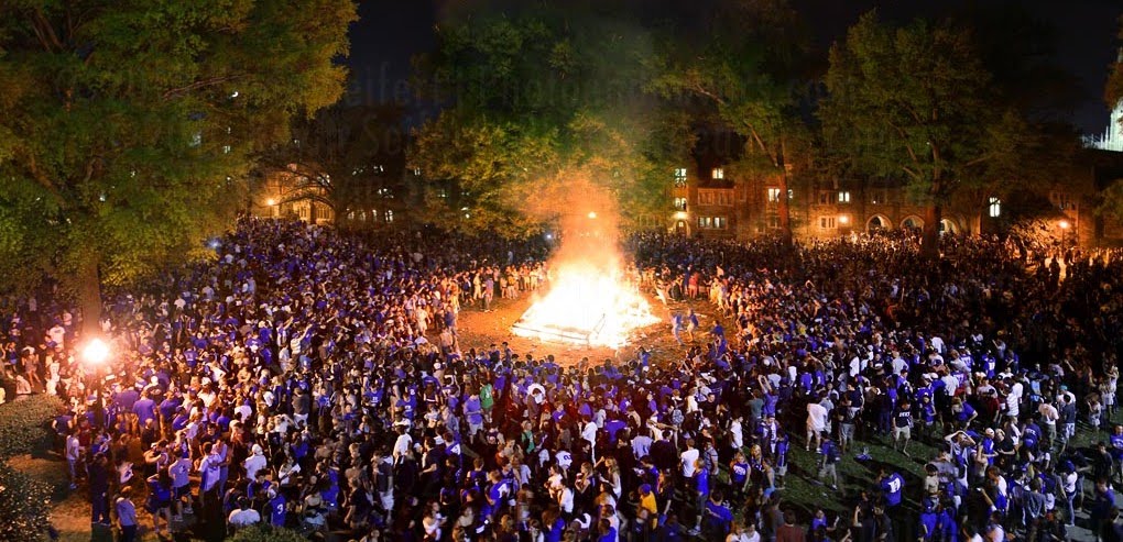 Bonfire in honor of Duke's 2010 NCAA championship